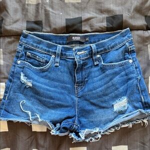 Hudson Jeans Distressed Raw-Hem Denim Shorts - Blue
